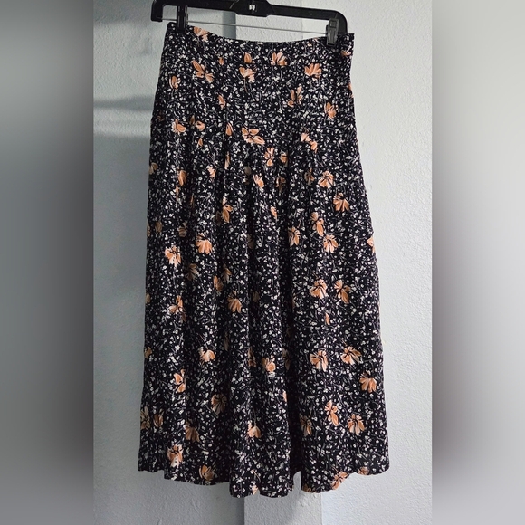 Chelsea28 Dresses & Skirts - Chelsea28 Black and Orange Floral A-Line Skirt